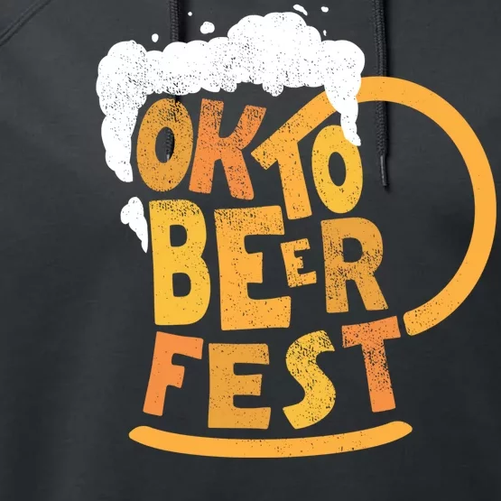 Oktoberfest Beer Fest Logo Performance Fleece Hoodie