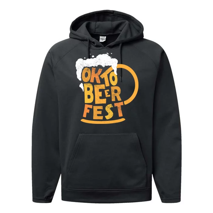 Oktoberfest Beer Fest Logo Performance Fleece Hoodie