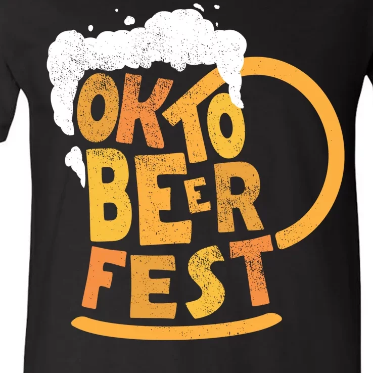 Oktoberfest Beer Fest Logo V-Neck T-Shirt