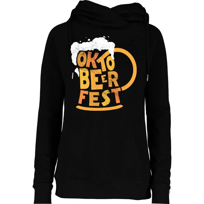 Oktoberfest Beer Fest Logo Womens Funnel Neck Pullover Hood