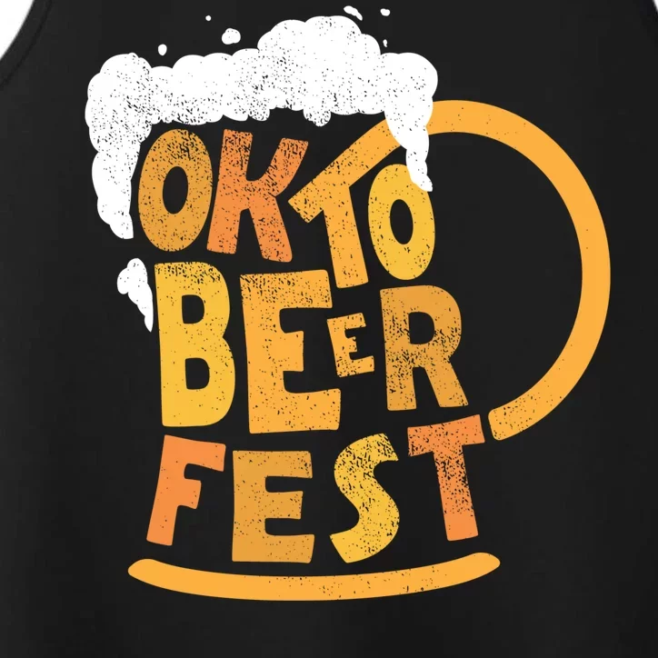 Oktoberfest Beer Fest Logo Performance Tank