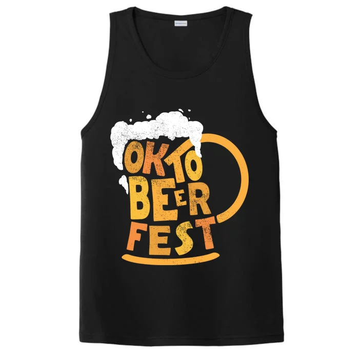 Oktoberfest Beer Fest Logo Performance Tank