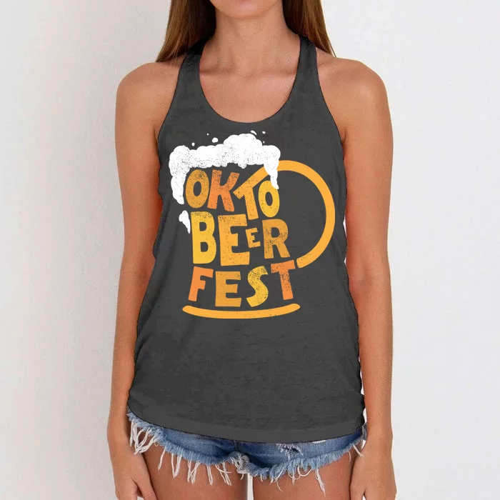 Oktoberfest Beer Fest Logo Women's Knotted Racerback Tank