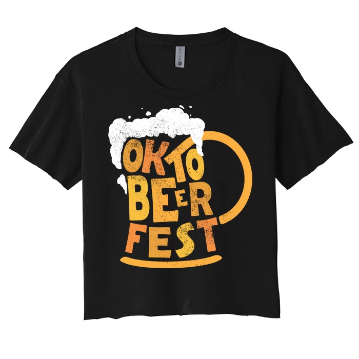 Oktoberfest Beer Fest Logo Women's Crop Top Tee