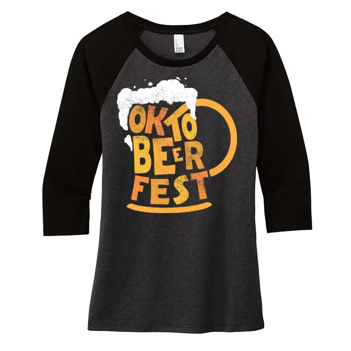 Oktoberfest Beer Fest Logo Women's Tri-Blend 3/4-Sleeve Raglan Shirt