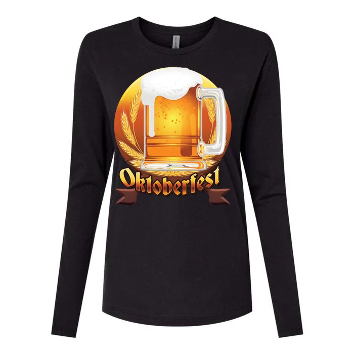 Oktoberfest Beer Logo Womens Cotton Relaxed Long Sleeve T-Shirt