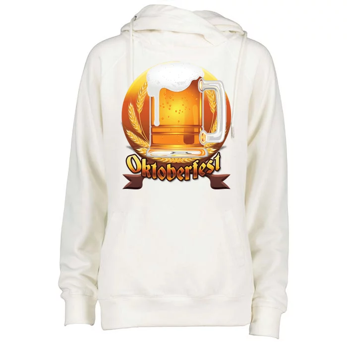 Oktoberfest Beer Logo Womens Funnel Neck Pullover Hood