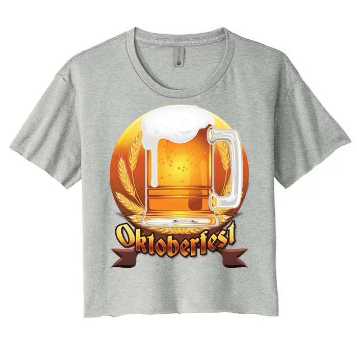 Oktoberfest Beer Logo Women's Crop Top Tee