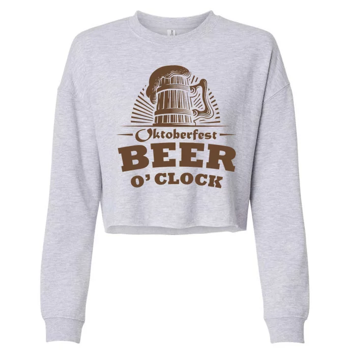 Oktoberfest Beer O'Clock Cropped Pullover Crew