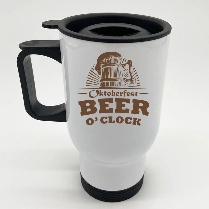 Oktoberfest Beer O'Clock Front & Back Stainless Steel Travel Mug