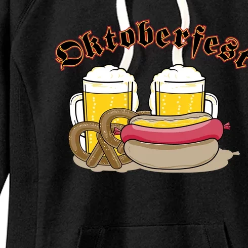 Oktoberfest Beer Pretzel Hot Dog Women's Fleece Hoodie