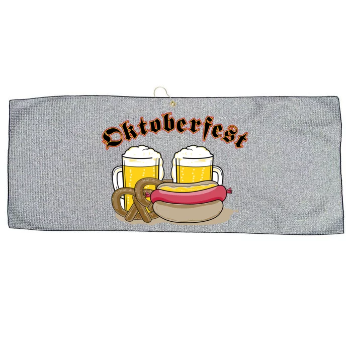 Oktoberfest Beer Pretzel Hot Dog Large Microfiber Waffle Golf Towel