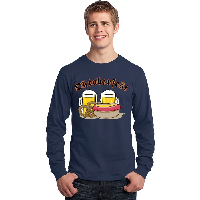 Oktoberfest Beer Pretzel Hot Dog Long Sleeve Shirt