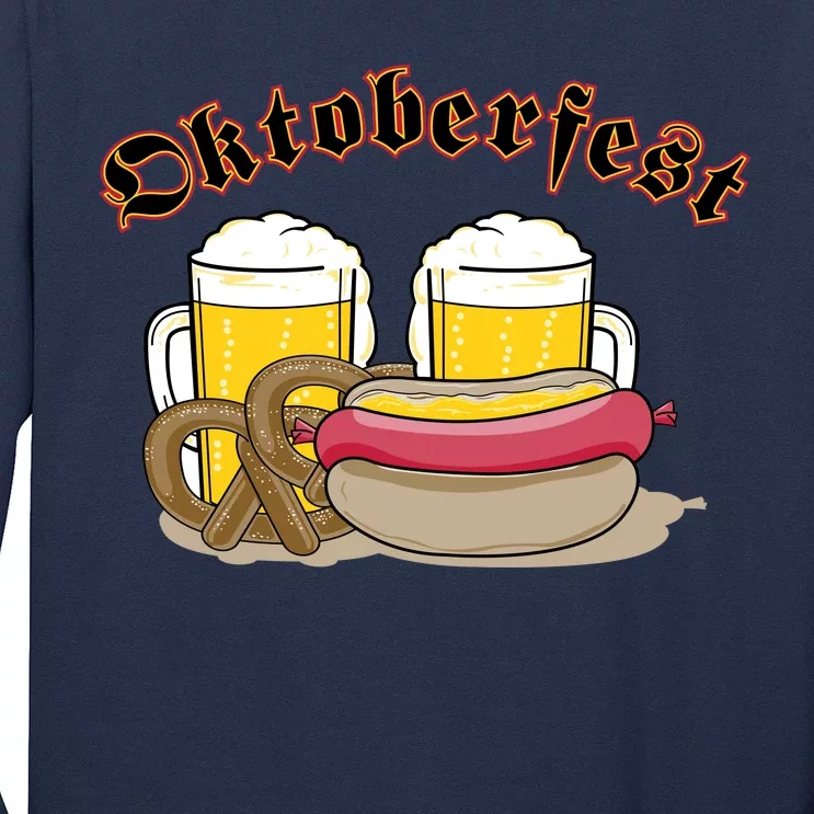 Oktoberfest Beer Pretzel Hot Dog Long Sleeve Shirt