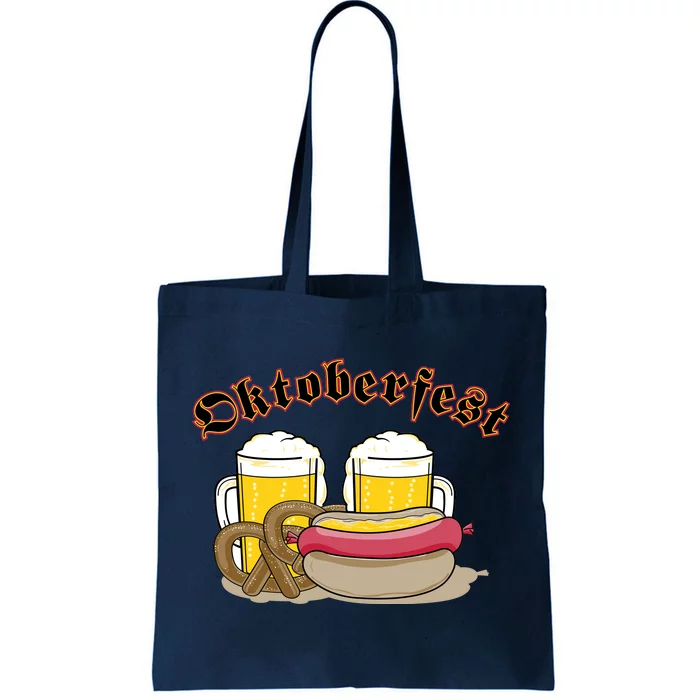 Oktoberfest Beer Pretzel Hot Dog Tote Bag