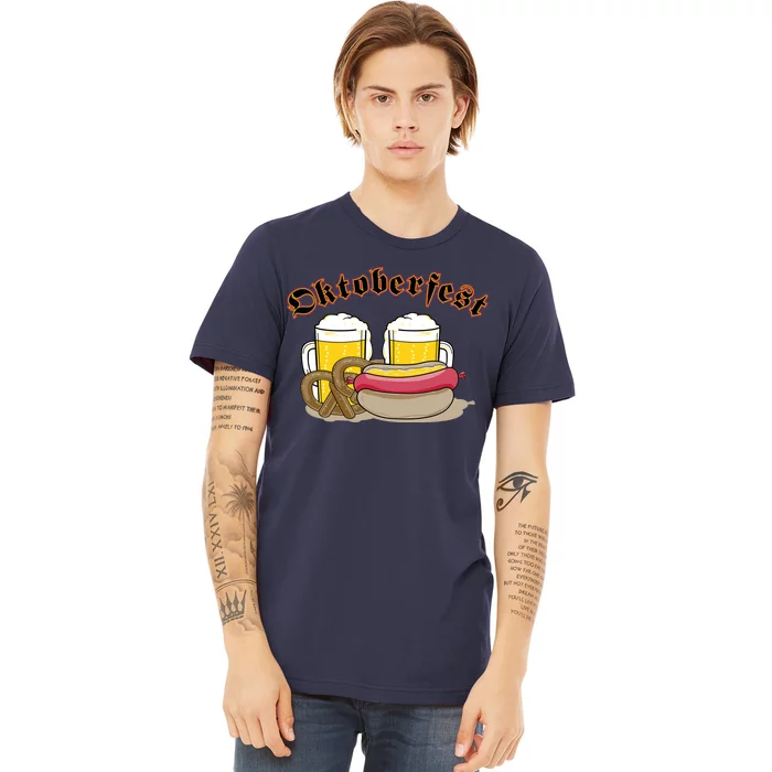 Oktoberfest Beer Pretzel Hot Dog Premium T-Shirt