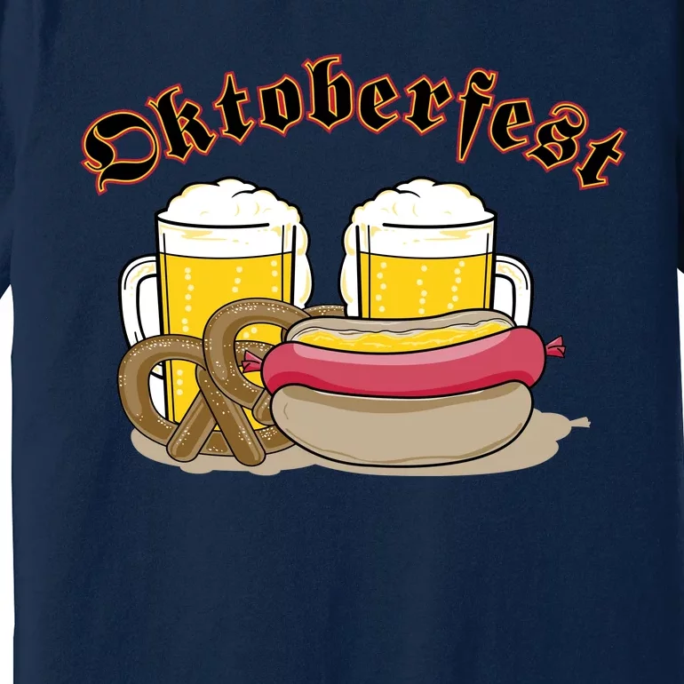 Oktoberfest Beer Pretzel Hot Dog Premium T-Shirt