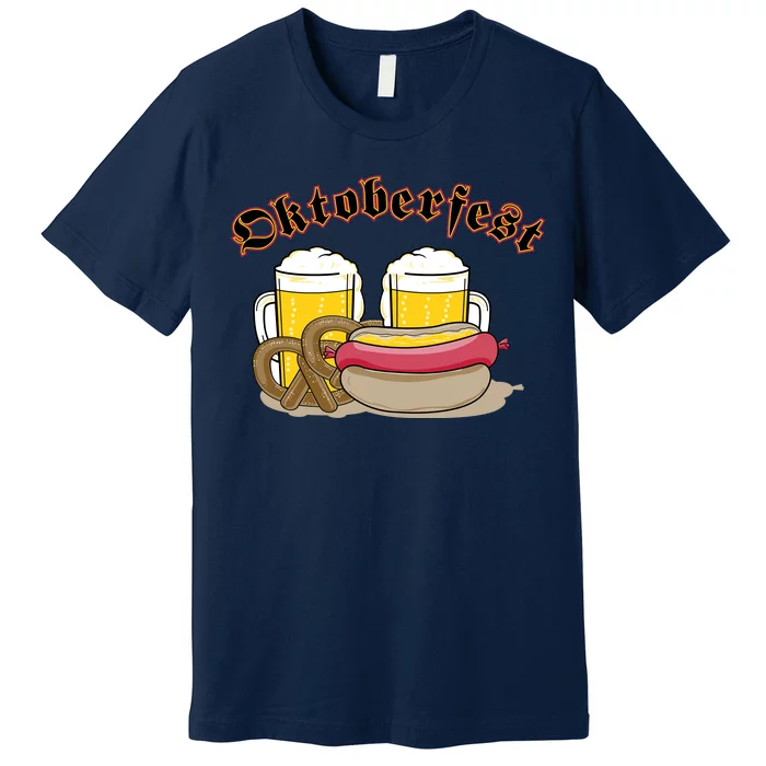 Oktoberfest Beer Pretzel Hot Dog Premium T-Shirt