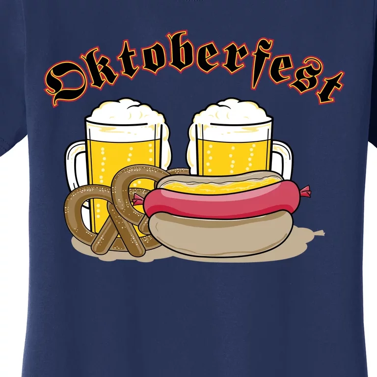 Oktoberfest Beer Pretzel Hot Dog Women's T-Shirt