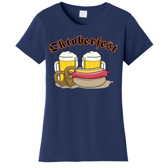 Oktoberfest Beer Pretzel Hot Dog Women's T-Shirt