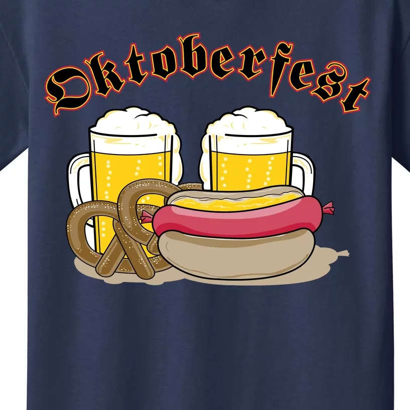 Oktoberfest Beer Pretzel Hot Dog Kids T-Shirt