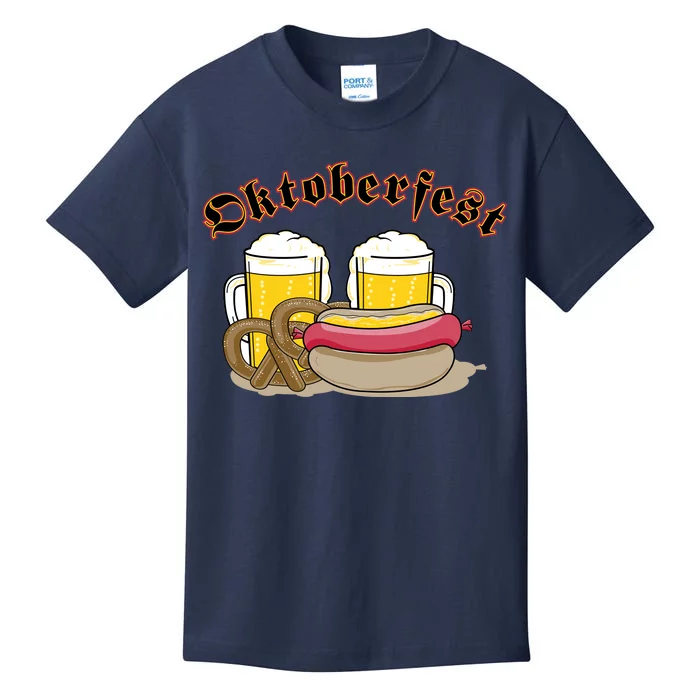 Oktoberfest Beer Pretzel Hot Dog Kids T-Shirt