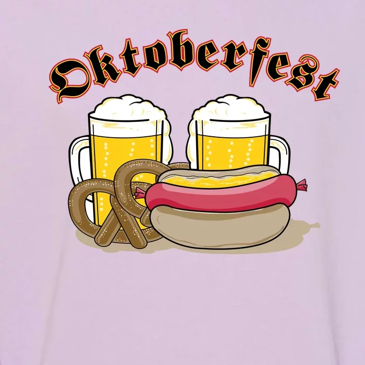 Oktoberfest Beer Pretzel Hot Dog Garment-Dyed Sweatshirt