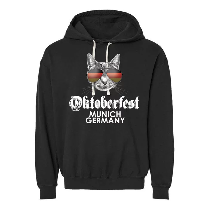 Oktoberfest Cat Munich Germany Garment-Dyed Fleece Hoodie