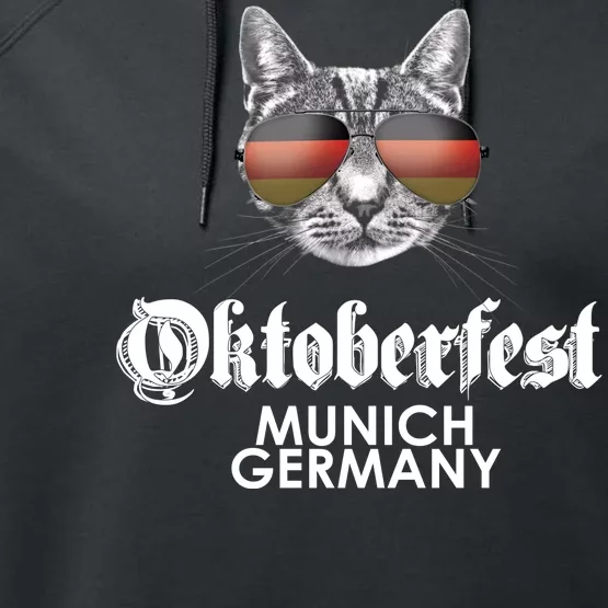 Oktoberfest Cat Munich Germany Performance Fleece Hoodie