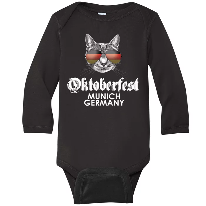 Oktoberfest Cat Munich Germany Baby Long Sleeve Bodysuit