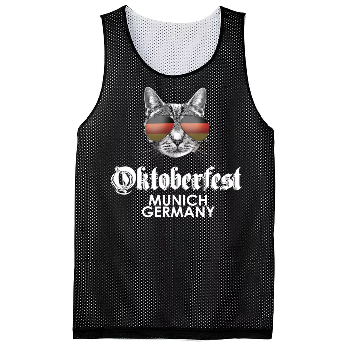 Oktoberfest Cat Munich Germany Mesh Reversible Basketball Jersey Tank