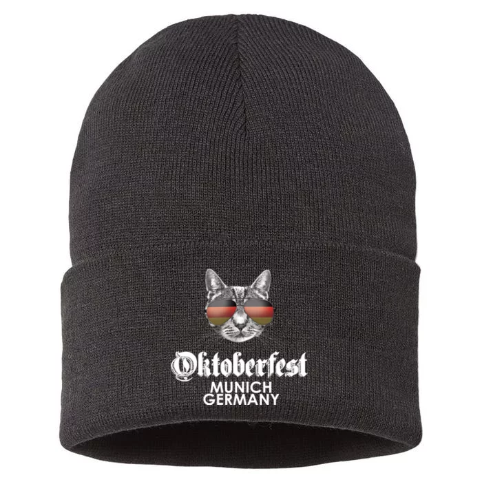 Oktoberfest Cat Munich Germany Sustainable Knit Beanie