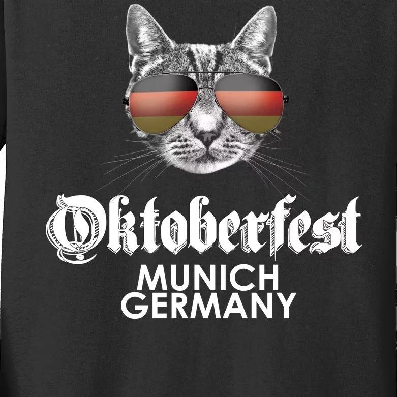 Oktoberfest Cat Munich Germany Kids Long Sleeve Shirt