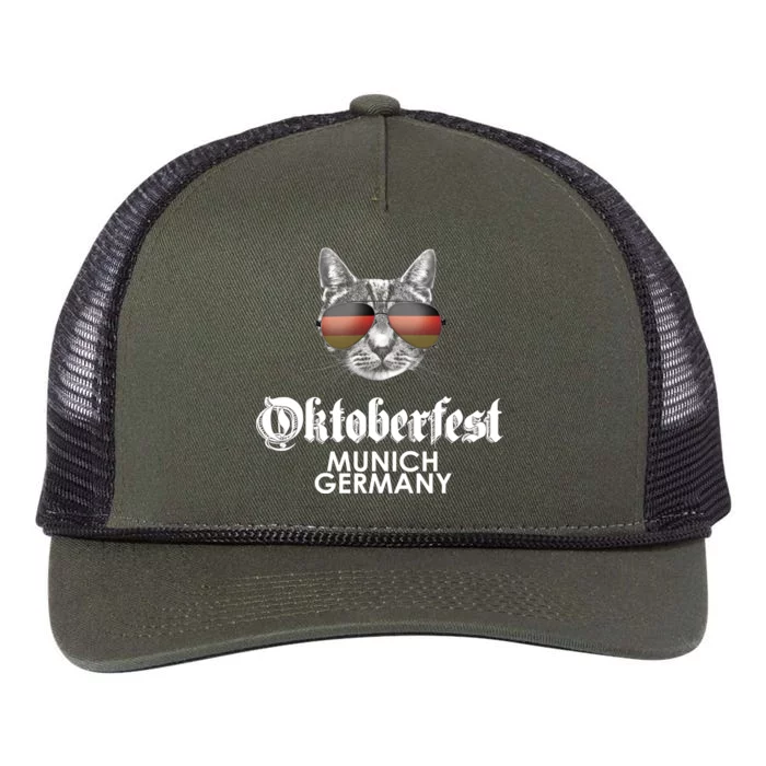 Oktoberfest Cat Munich Germany Retro Rope Trucker Hat Cap