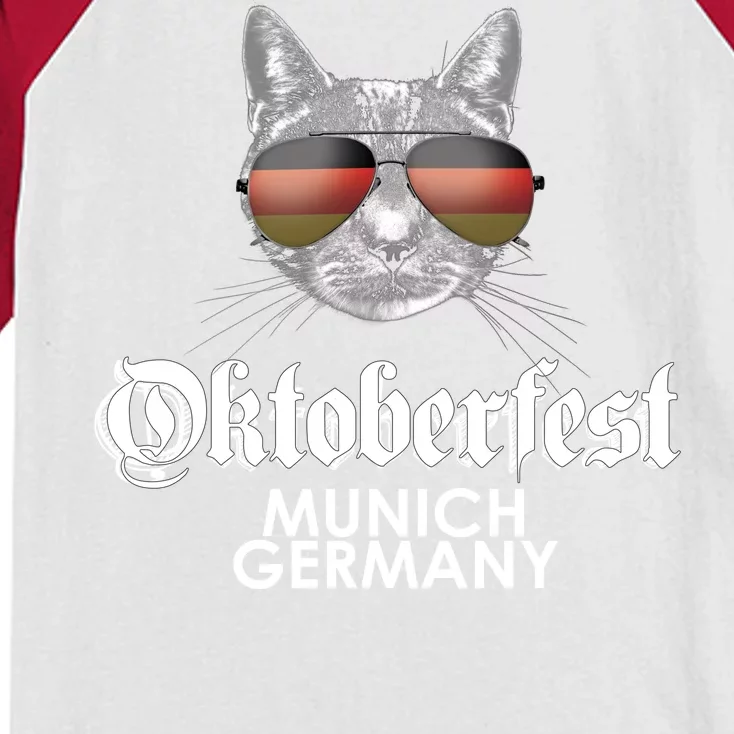 Oktoberfest Cat Munich Germany Kids Colorblock Raglan Jersey