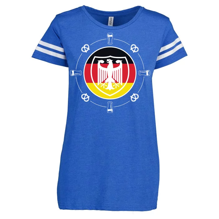 Oktoberfest Circle Eagle Flag Logo Enza Ladies Jersey Football T-Shirt