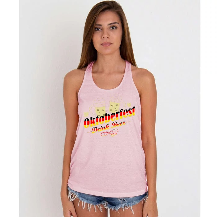 Oktoberfest Drink Beer Pitcher Germany Women's Knotted Racerback Tank