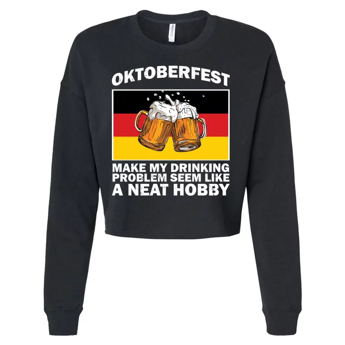 Oktoberfest Drinking Problems Cropped Pullover Crew