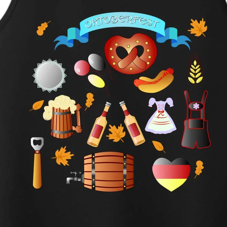 Oktoberfest Festive Mashup Beer Pretzel German Performance Tank