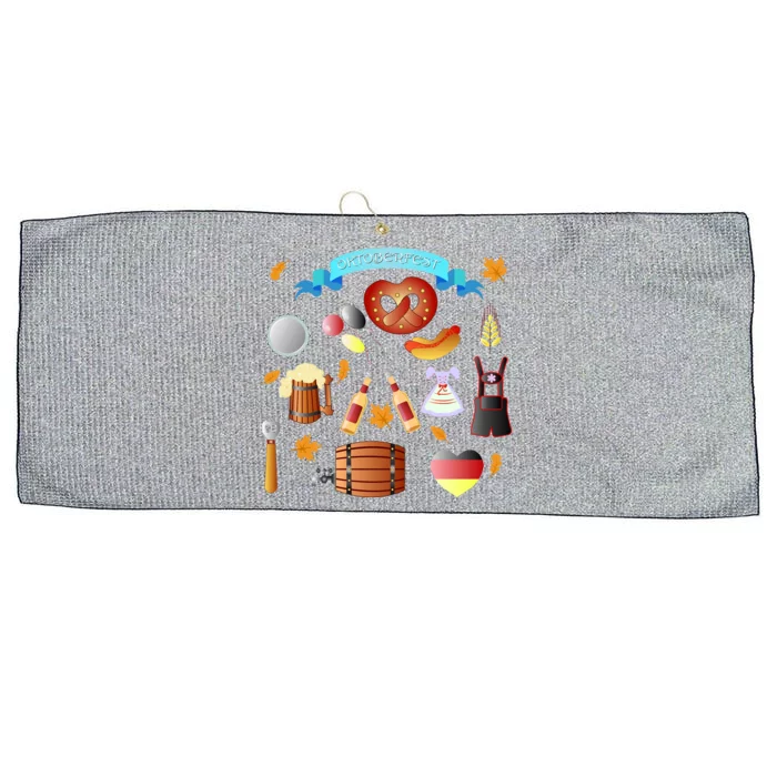 Oktoberfest Festive Mashup Beer Pretzel German Large Microfiber Waffle Golf Towel