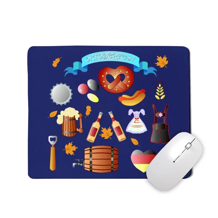 Oktoberfest Festive Mashup Beer Pretzel German Mousepad