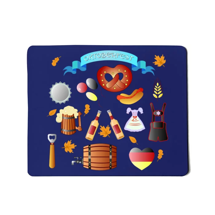 Oktoberfest Festive Mashup Beer Pretzel German Mousepad