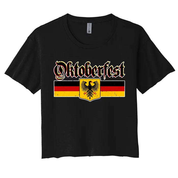 Oktoberfest German Coat of Arms Women's Crop Top Tee