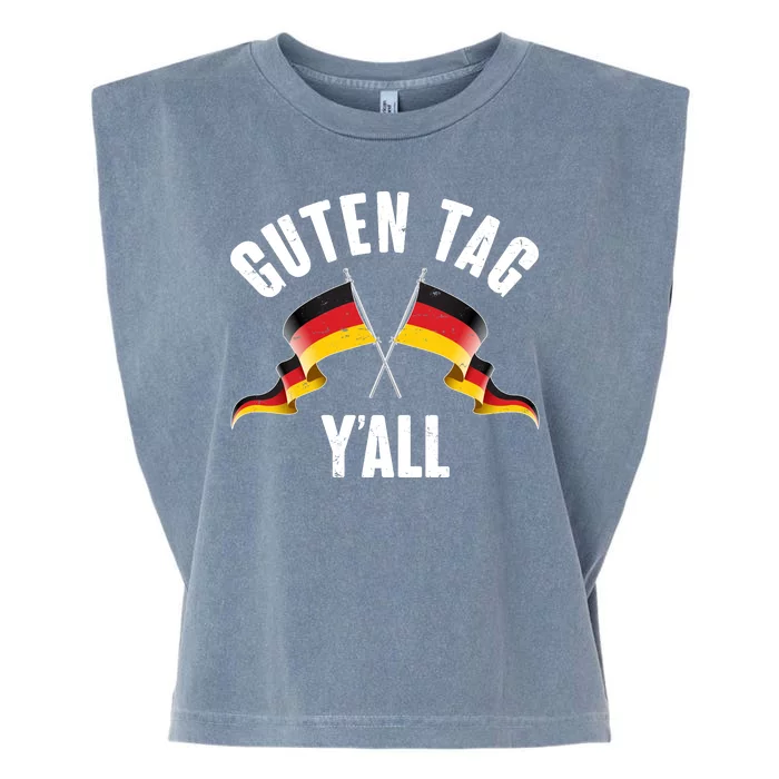 Oktoberfest Guten Tag Y'all German Flags Garment-Dyed Women's Muscle Tee