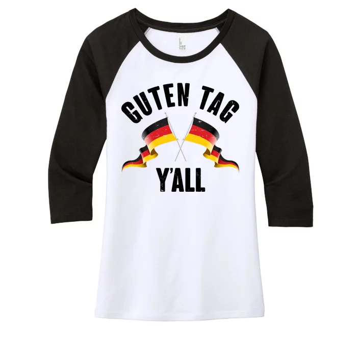 Oktoberfest Guten Tag Y'all German Flags Women's Tri-Blend 3/4-Sleeve Raglan Shirt