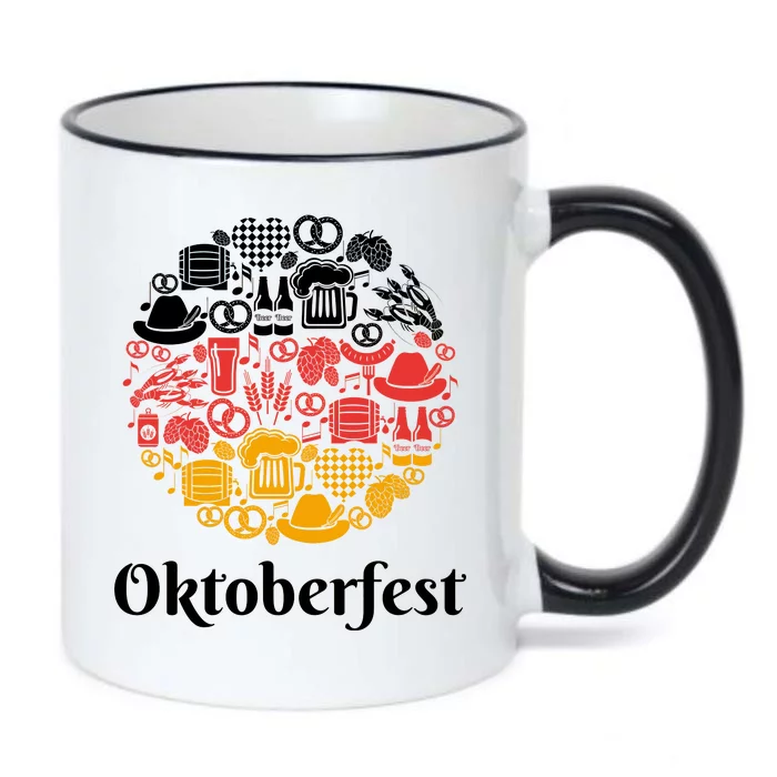 Oktoberfest Holiday Flag Mash Up Black Color Changing Mug