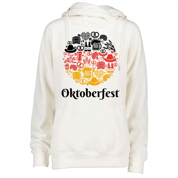 Oktoberfest Holiday Flag Mash Up Womens Funnel Neck Pullover Hood