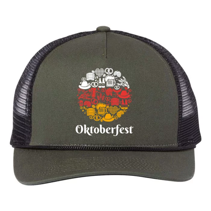 Oktoberfest Holiday Flag Mash Up Retro Rope Trucker Hat Cap