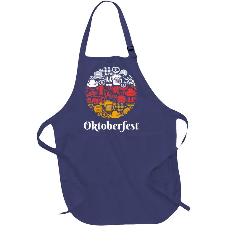 Oktoberfest Holiday Flag Mash Up Full-Length Apron With Pockets