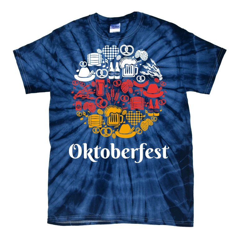 Oktoberfest Holiday Flag Mash Up Tie-Dye T-Shirt